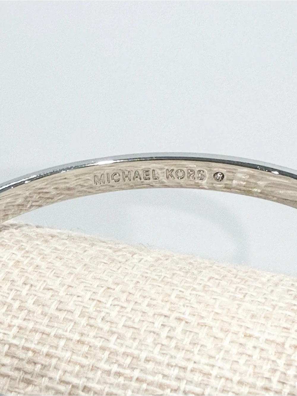 Michael Kors Pavé Logo Silver-Tone Bangle Bracelet